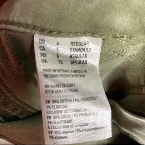 American Eagle Outfitters high Rise Jegging Crop olive green size 6 - Picture 3 of 6